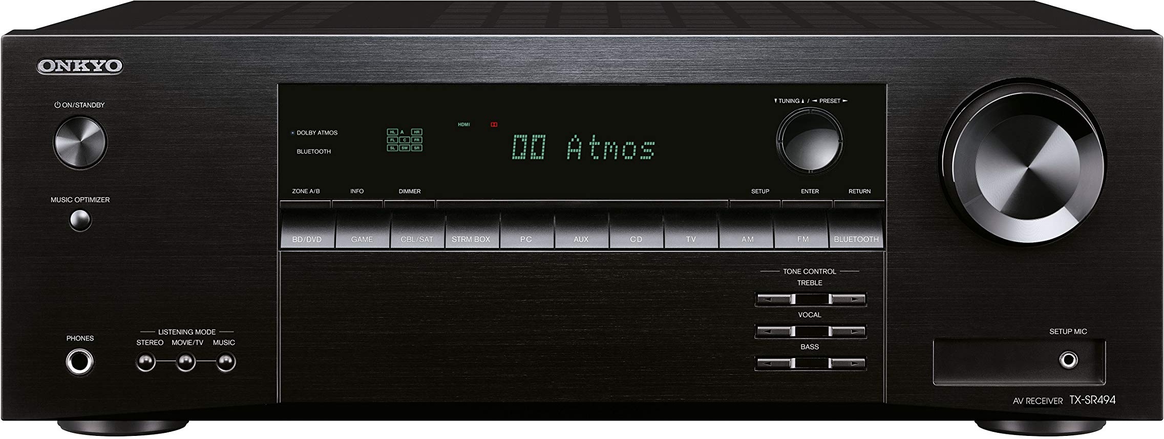 Onkyo TX-SR494(B) 7.2 Kanal AV Receiver (Dolby/DTS:X, AccuEQ, AccuReflex, 4K, Bluetooth, 160 W/Kanal) Schwarz