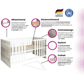 Home Affaire Babyzimmer-Komplettset Henning 70 x 140 cm Eiche nachbildung weiß/beige