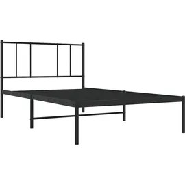 vidaXL Bettgestell mit Kopfteil Metall Schwarz 75x190 cm - Schwarz
