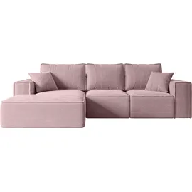 altdecor Ecksofa Cord 2-Sitzer Rosa