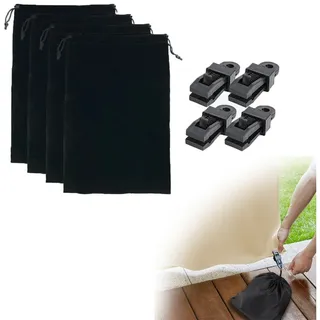 BTTO Beschwerungsgewicht Vorhanggewichte mit Samtkordelzugbeuteln ( 4/8 x Sandsack + 4/8 x Clip) , Vorhanggewichte, Tischdeckenbeschwerer, Sandsäcke für Schutzhülle