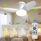 Deckenventilator Mit Beleuchtung, Led-deckenventilator Mit Fernbedienung Und App, 3-farben-dimmung, 6 Geschwindigkeitsstufen, 65 Cm