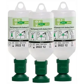 PLUM SAFETY APS Augenspülflasche 0,5l 3 J.(ungeöffnete Flasche) DIN EN15154-4 PLUM