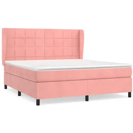 vidaXL Boxspringbett mit Matratze Rosa 180x200 cm Samt