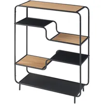 [en.casa] Standregal Kristiansand 101 x 80 x 30 cm Schwarz/Eiche-Optik