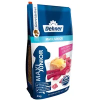 Dehner Premium Hundefutter Maxi Junior, Trockenfutter getreidefrei, für Welpen und junge Hunde großer Rassen, Ente / Lamm / Kartoffel, 4 kg