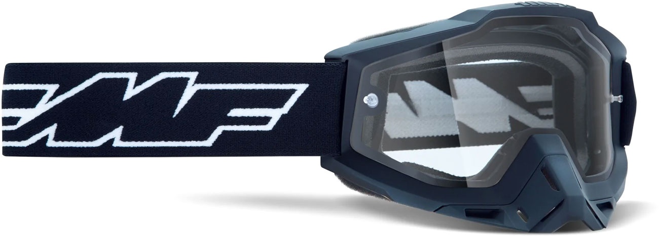 FMF Goggles PowerBomb Enduro, Crossbrille - Schwarz/Weiß Klar