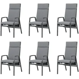 Gardissimo Vigo Gartenstuhl 54 x 54 x 113 cm grau 6 St.