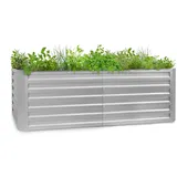 Blumfeldt High Grow Straight Hochbeet 200x60x100 cm 1200 L Stahl Rechteckig Silber-Metallic
