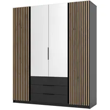 masseno Drehtürenschrank CAGLIARI 200 x 239 x 61,9 cm Schwarz