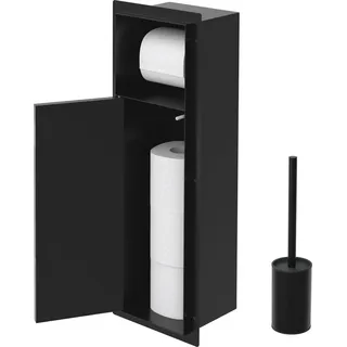 luxebath Unterputz-Schrankmodul Edelstahl Schwarz 60x20x10 cm