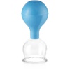 Schröpfglas aus Echtglas inkl. Saugball in Blau, 52 mm