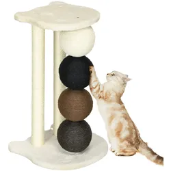PawHut Kratzbaum Spanplatte der Klasse E1, Plüsch, Sisal