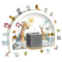 Holzura Kinderregal Tonie Regal Regenbogen mit magnetischem Rahmen für Toniefiguren bunt