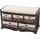 Mendler Kommode und Sitzbank mit 5 Schubladen 45 x 77 x 36 cm Braun