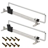 Ausziehbare Kleiderstange, 2 Stück Kleiderstange für den Schrank, 25CM Kleiderstange Schrank, Kleiderbügelauszug ausziehbar, Edelstahl Schrankstange, Teleskopschrankrohr, Mit Schrauben, Silber