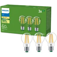 Philips Classic LED Lampe 60W, E27 Sockel, Klar, Warmwhite