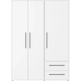 Forte Drehtürenschrank Mokkaris 144 x 200 x 59 cm Weiß