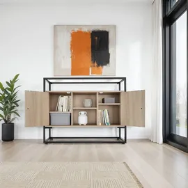 Tectake Sideboard 100 x 38 x 80,5 cm Braun