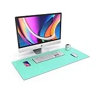 CSL Tischunterlage Schreibtischunterlage 90 x 40cm - Premium PU-Leder Schreibunterlage - zusätzliche Anti Rutsch Beschichtung - wasserdicht - XXL Mauspad für Büro u Home Office 900x400 mm Mint Grün