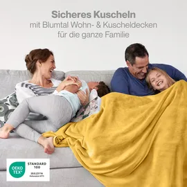 Blumtal Kuscheldecke, Gelb, Textil, Rechteckig, 220x240 cm Wohntextilien, Decken, Kuscheldecken