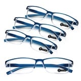 TERAISE 4-Stücke Lesebrille Herren,Anti Blaue Lesebrille Leichte, Mode Komfortable Lesebrillen Damen/Lesehilfe, Robuste Computer-Lesebrille mit Blaulichtfilter,Inklusive Federscharnier(3.5X) - 3.5X