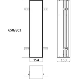 EMCO Asis Plus WC-Modul Unterputz, 803 mm, Tür befliesbar
