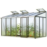 Gfp Gewächshaus Anlehngewächshaus Ella 36 - Aluminium - 388x194 cm - 16 mm Polycarbonat-Platten