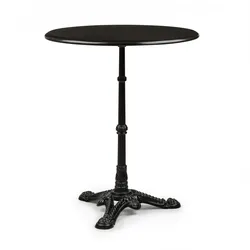 Blumfeldt Patras Bistro-Tisch Marmortischplatte Ø60cm Gusseiserner Standfuß Schwarz