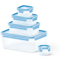 Emsa Frischhaltedosen Set transparent/blau 0,15 l + 0,20 l + 0,55 l + 1,00 l + 3,70 l 5-teilig