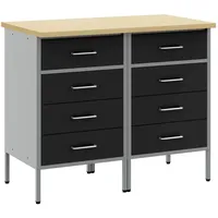 vidaXL Werkbank Holzwerkstoff 100 x 55 x 85 cm Schwarz/Grau