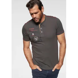 MAN'S WORLD Henleyshirt MAN'S WORLD, Herren, Gr. S (44/46), grau, Single Jersey, Obermaterial: 100% Baumwolle. Besatz: 100% Baumwolle, bedruckt, Rundhals, Shirts, Kurzarm, lässige Passform, bedruckt, Rundhals, casual, Topseller