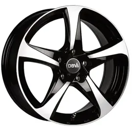 DBV 5SP 001 7,5 x 17 5 x 114,3 ET45 MB74,1 Schwarz Glänzend Front Poliert