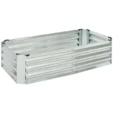 [en.casa] - Pflanzbeet Celano Hochbeet 120 x 60 x 30 cm Stahl Silber