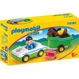 Playmobil 1.2.3 PKW mit Pferdeanhänger 70181
