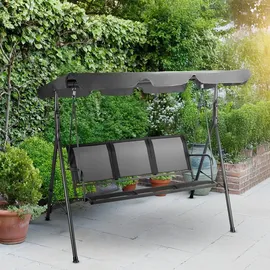 outtec Hollywoodschaukel Grau 3-Sitzer