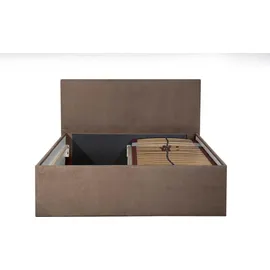 Halmon Schlafkomfort Betten Polsterbett Gent Sahara 100 x 200 x 40 cm Stauraum Mit hochwertiger Matratze H3 (bis 120 kg) und Lattenrost