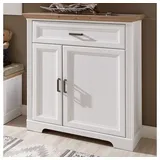 Lomadox Landhaus Schuhschrank JÜLICH-36 in Pinie weiß mit Artisan Eiche, b/h/t: 93/102/41 cm