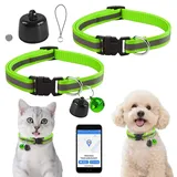 Katze GPS Tracker Hund Kompatibel mit iOS & Android, Weltweite Standortverfolgung, Katzen Halsband GPS Trackers Ohne ABO, Mini Pet Tracker für Katzentracker Katzentracking Peilsender