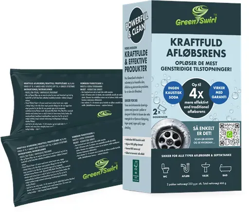 Powerful drain cleaner - 2 dosing bags of 233 g