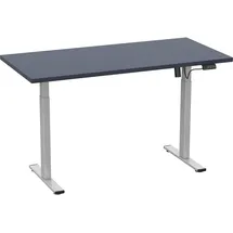 VCM my office Lona elektrisch höhenverstellbarer Schreibtisch anthrazit rechteckig, T-Fuß-Gestell silber 140,0 x 80,0 cm