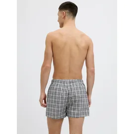 JACK & JONES Boxershorts gestreift schwarz/grau L 3er Pack