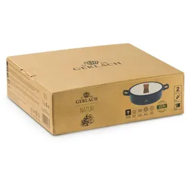 Gerlach Topf Keramik-Kochtopf Induktion Induktiontopf Kochgeschirr Induktionsgeeignet 28 cm, Schwarz