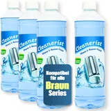 Cleanerist | 4x 1L Scherkopfreiniger Nachfüllflüssigkeit für Braun Clean & Renew (Series 3/5/7/8/9) – Ersatz zum Nachfüllen von 40 CCR Reinigungskartuschen – Rasierer Reinigungsflüssigkeit Zitrone