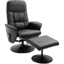 Homcom Relaxsessel mit Fußhocker 76 x 105 x 81 cm Schwarz mit Liegefunktion und Massagefunktion