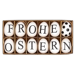 Eier "Frohe Ostern", 6 cm, 12 Stück