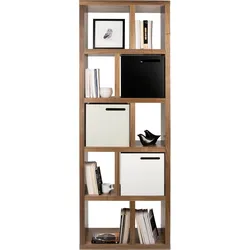 Regal TEMAHOME "Berlin", braun (walnussfarben), B:70cm H:198cm T:34cm, MDF, Spanplatte, Regale, mit viel Stauraum