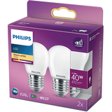 Philips Classic LED Tropfen E27 4.3-40W/827/WW, 2er-Pack (763916-00)