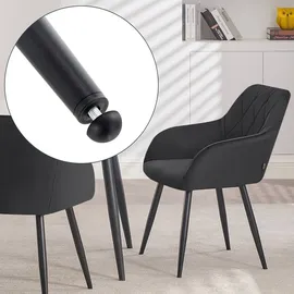 Woltu Esszimmerstuhl gepolstert schwarz 6er Set