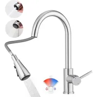 Cecipa - max Einhebel-Spültischarmatur mit ausziehbarer Brause – Küchenarmatur mit 2 Strahlarten – Spültischarmatur mit abnehmbarem Sprudelwasserhahn